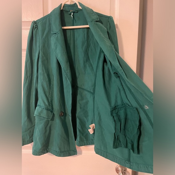 Free People Green Blazer Jacket - Picture 4 of 9